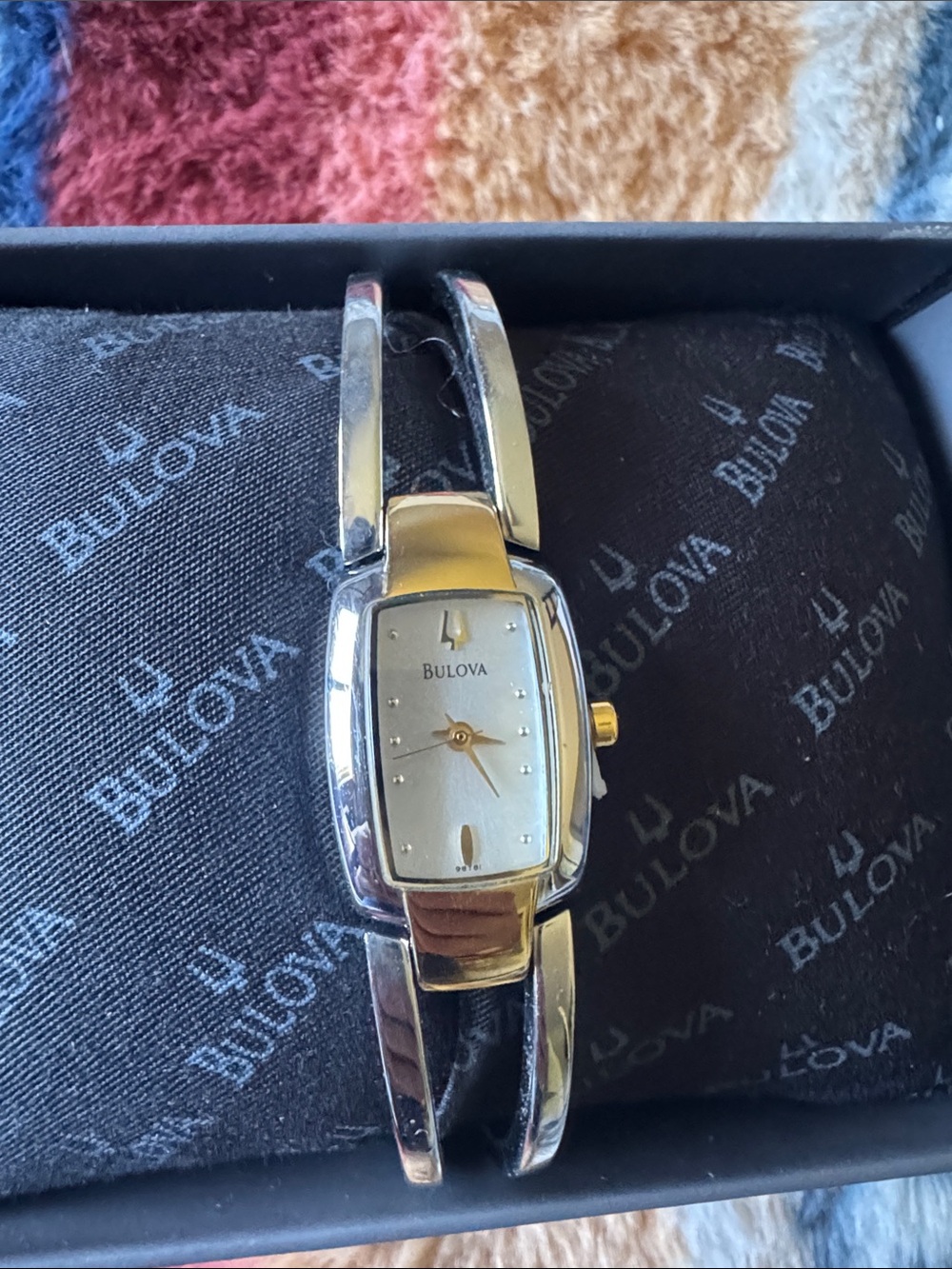 Bulova Women’s Two-Tone Silver and Gold Slim Bangle Watch